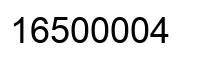 Number 16500004 black image