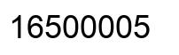 Number 16500005 black image