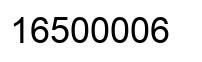 Number 16500006 black image