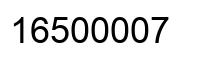 Number 16500007 black image