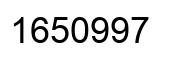 Number 1650997 black image