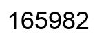 Number 165982 black image
