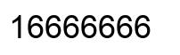 Number 16666666 black image