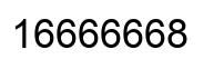 Number 16666668 black image