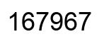 Number 167967 black image