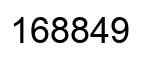Number 168849 black image