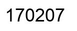Number 170207 black image