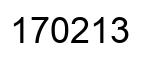 Number 170213 black image