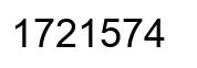 Number 1721574 black image