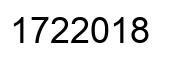 Number 1722018 black image
