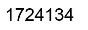 Number 1724134 black image