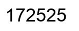 Number 172525 black image