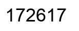 Number 172617 black image