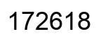 Number 172618 black image