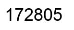 Number 172805 black image