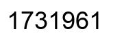 Number 1731961 black image