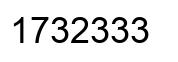 Number 1732333 black image