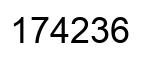 Number 174236 black image