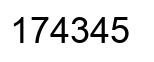 Number 174345 black image