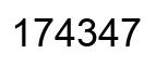 Number 174347 black image