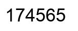 Number 174565 black image