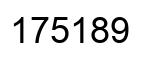 Number 175189 black image