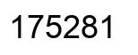 Number 175281 black image