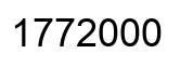Number 1772000 black image