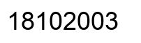 Number 18102003 black image
