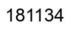 Number 181134 black image
