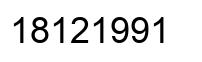 Number 18121991 black image