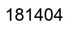 Number 181404 black image
