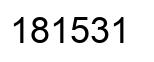 Number 181531 black image