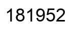 Number 181952 black image