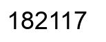 Number 182117 black image