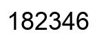 Number 182346 black image