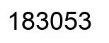 Number 183053 black image
