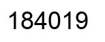 Number 184019 black image