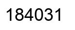 Number 184031 black image