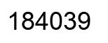 Number 184039 black image