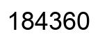 Number 184360 black image