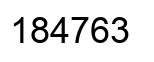 Number 184763 black image