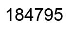 Number 184795 black image