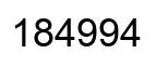 Number 184994 black image