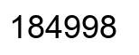 Number 184998 black image