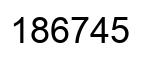 Number 186745 black image