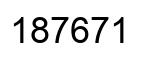 Number 187671 black image