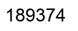 Number 189374 black image