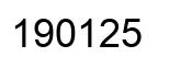 Number 190125 black image