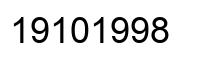Number 19101998 black image
